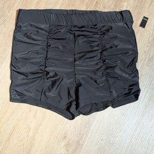 Women's High Rise Ruched Swim Ahorts Size 3X (22-24) Plus
